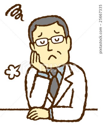 中年男子患白大褂 中年男子患白大褂 25667335