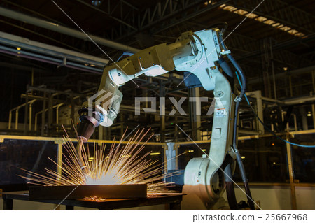 Robot welding assembly part in car factory 25667968