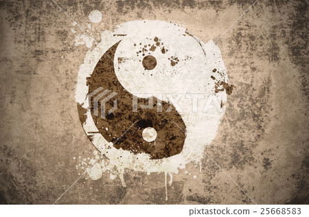 grunge yinyang symbol 25668583
