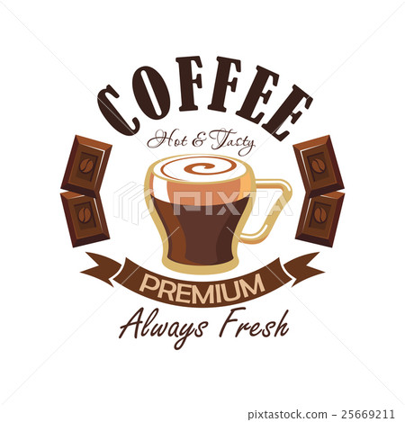 Coffee shop symbol with espresso and chocolate Coffee shop symbol with espresso and chocolate 25669211