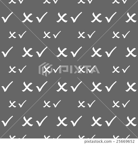 seamless pattern with Tick and Cross-插圖素材 [25669652] - PIXTA圖庫