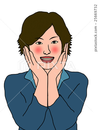 一個女人驚訝的姿勢 一個女人驚訝的姿勢 25669732