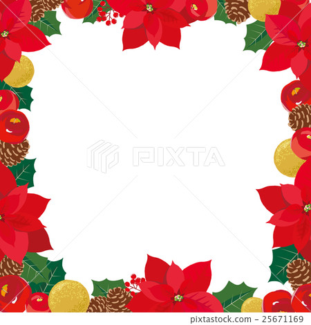 Christmas poinsettia frame Christmas poinsettia frame 25671169