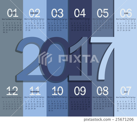 Modern calendar for 2017. 25671206