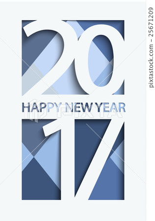 New 2017 year greeting card, vector. New 2017 year greeting card, vector. 25671209