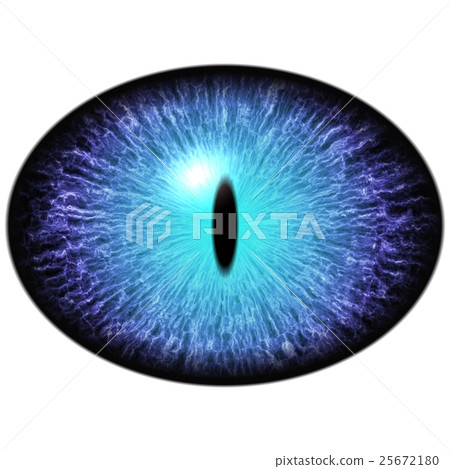 Isolated blue eye. Big elliptic eye, striped iris Isolated blue eye. Big elliptic eye, striped iris 25672180