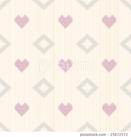 Pale romantic background with hearts. Seamless. 25672572