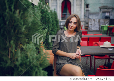 girl with E-cigarette girl with E-cigarette 25675120