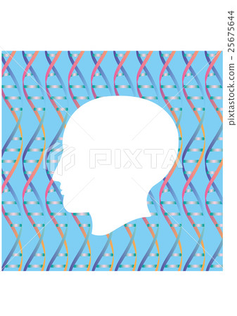 Profile silhouette and double helical structure pattern Profile silhouette and double helical structure pattern 25675644