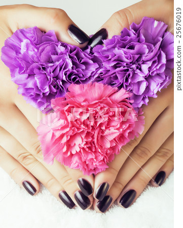 manicure pedicure with flower close up isolated on manicure pedicure with flower close up isolated on 25676019