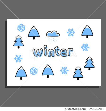 Greeting card with vector winter illustrations Greeting card with vector winter illustrations 25676209