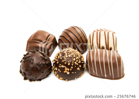 Belgian chocolate candies isolated Belgian chocolate candies isolated 25676746