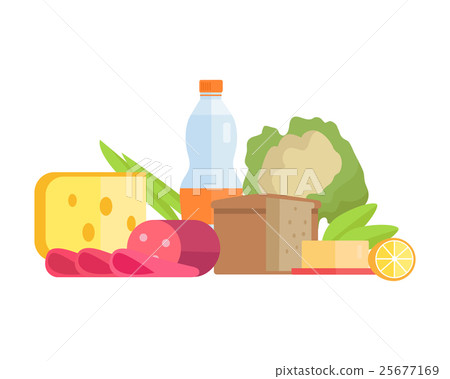 Food Concept Illustration in Flat Style Design. 25677169