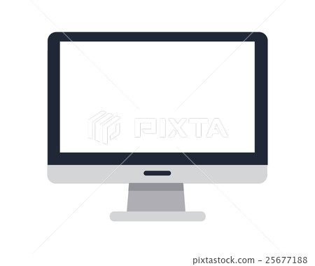 Gray Computer Monitor in Flat. 25677188