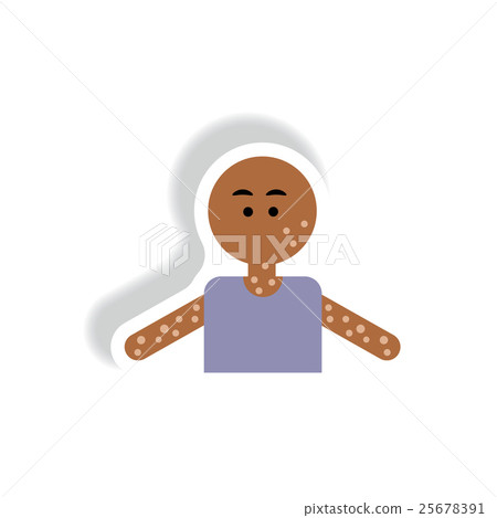Vector paper sticker various symptoms of AIDS on 25678391