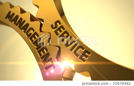 Golden Metallic Gears with Service Management 25678482