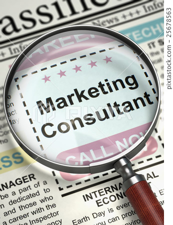 Now Hiring Marketing Consultant. 3D. 25678563