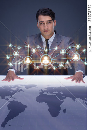 Businessman in social networks concept 25678772