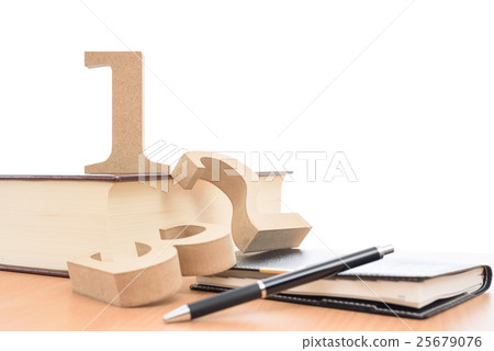 書和編號123學習程序安排白色背景 25679076