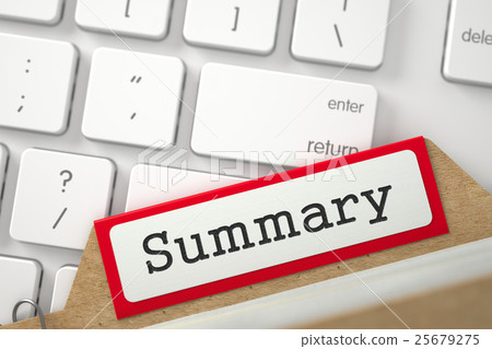Index Card with Inscription Summary. 3D. Index Card with Inscription Summary. 3D. 25679275