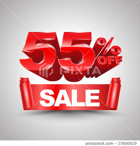 55 percent off sale red ribbon banner 55 percent off sale red ribbon banner 25680820