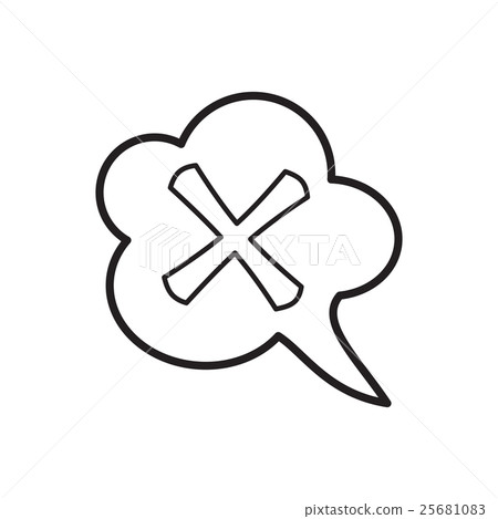Cross in cloud icon, outline style Cross in cloud icon, outline style 25681083