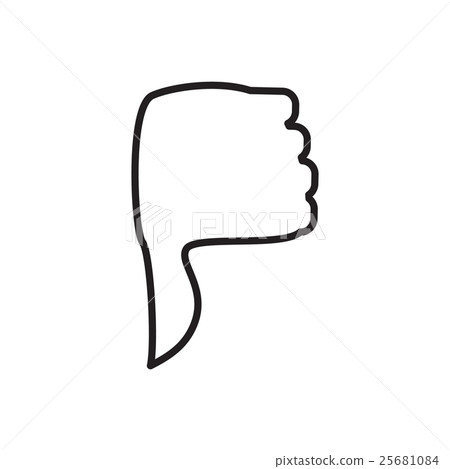 Hand with thumb down icon, outline style 25681084