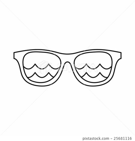 Sunglasses for surfing icon, outline style 25681116