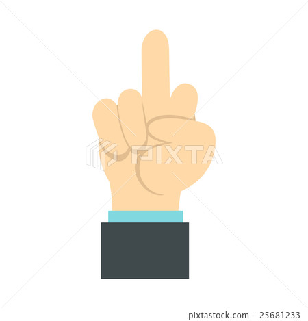 Gesture with middle finger icon, flat style - Stock Illustration ...