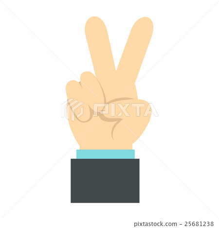 Gesture victoria icon, flat style - Stock Illustration [25681238] - PIXTA