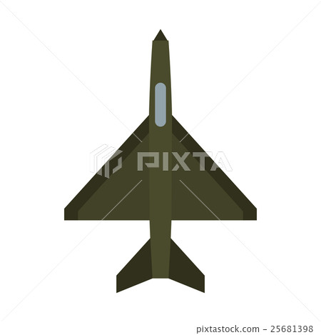 Military aircraft icon, flat style - Stock Illustration [25681398] - PIXTA