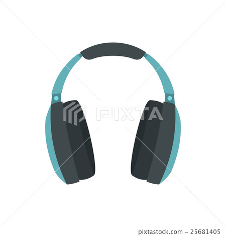Headphones icon in flat style 25681405
