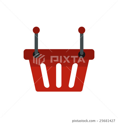 Shopping basket icon, flat style - Stock Illustration [25681427] - PIXTA