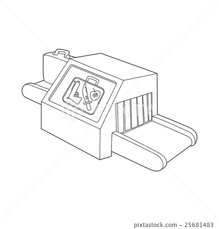 Introscope at airport icon, outline style Introscope at airport icon, outline style 25681483