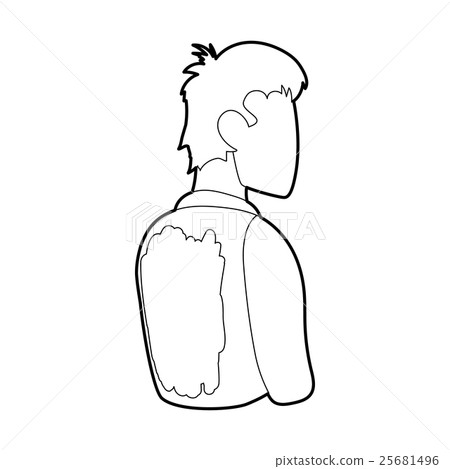 Dirty back of a boy joke icon, outline style 25681496
