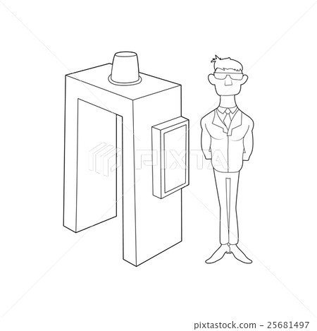 Check on metal detector icon, outline style 25681497
