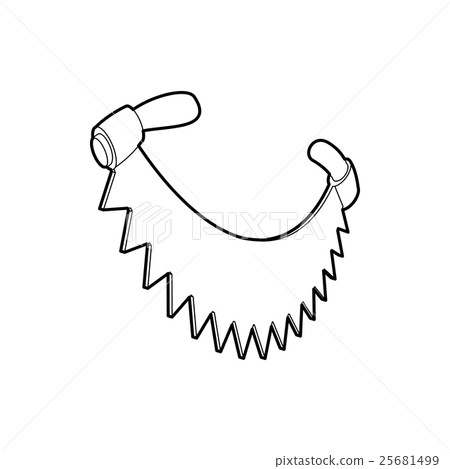 Saw with two handles icon, outline style 25681499
