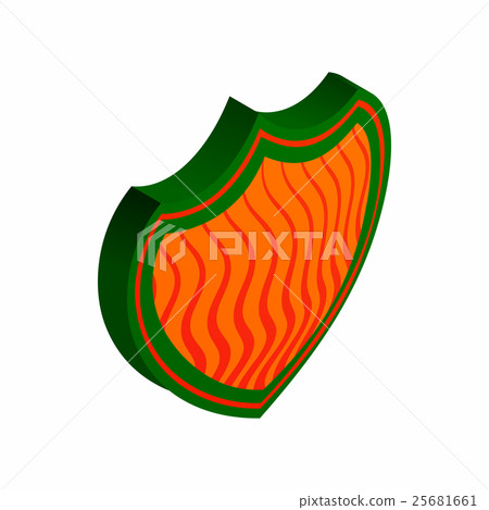 Shield with red stripes icon, isometric 3d style 25681661