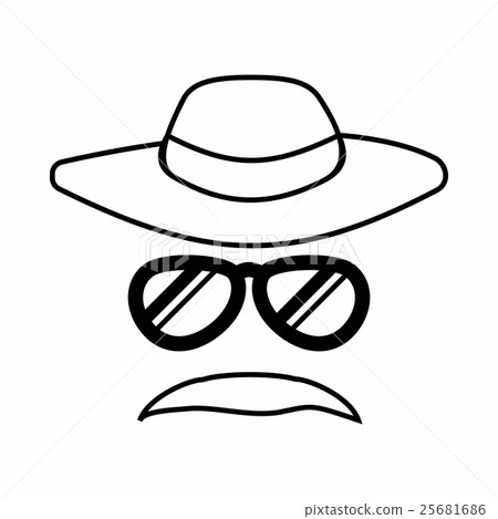 Detective incognito icon, outline style 25681686