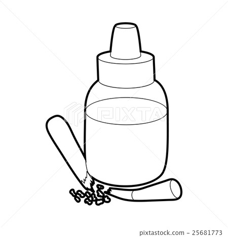 Refill bottle and cigarette icon, outline style Refill bottle and cigarette icon, outline style 25681773