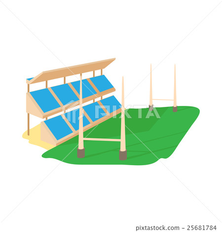 Rugby stadium icon, cartoon style 25681784