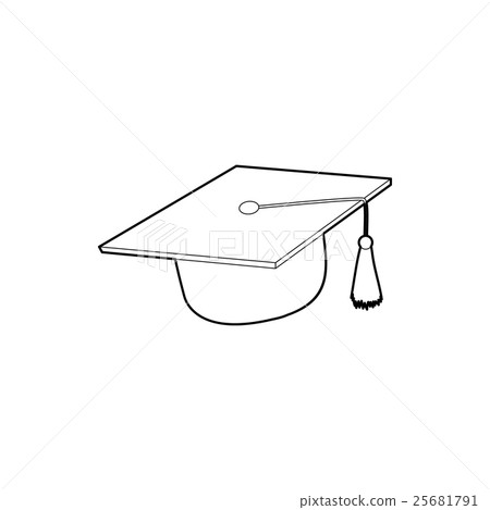 Hat student icon, outline style Hat student icon, outline style 25681791