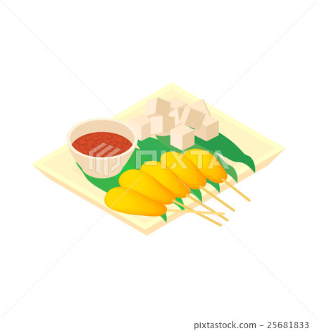 Singapore food icon, cartoon style 25681833