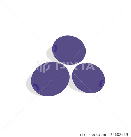 Blue plum icon, isometric 3d style 25682319