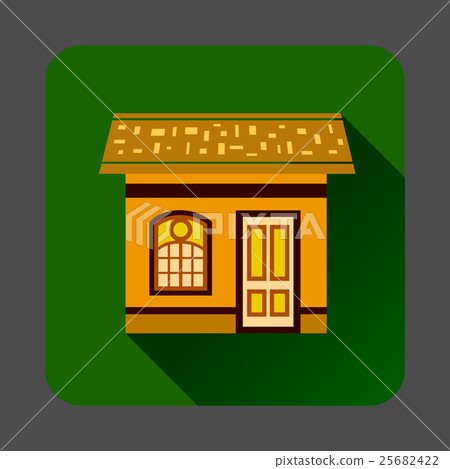 Gingerbread house icon, flat style - Stock Illustration [25682422] - PIXTA