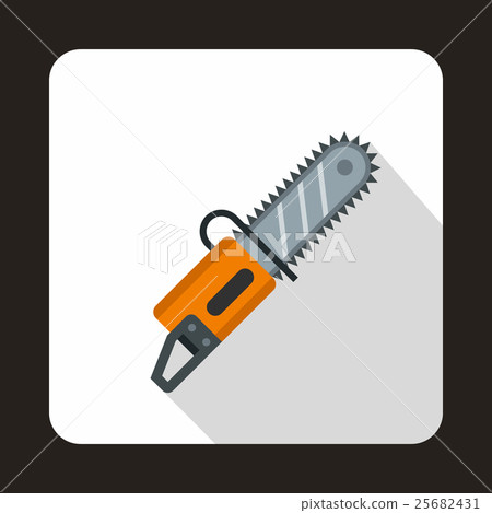Chainsaw icon, flat style 25682431