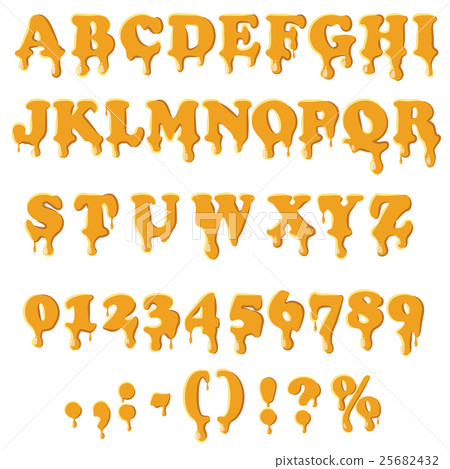 Caramel alphabet isolated on white background. 25682432