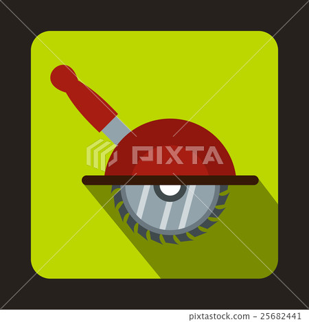 Circular saw icon, flat style 25682441