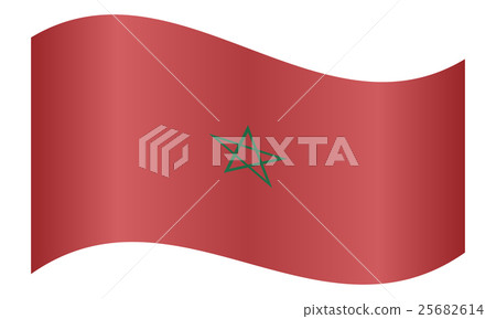 Flag of Morocco waving on white background 25682614