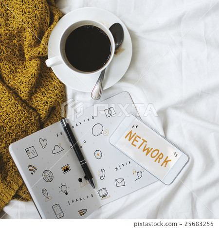 Networking Media Sharing Icons Graphic Concept 25683255